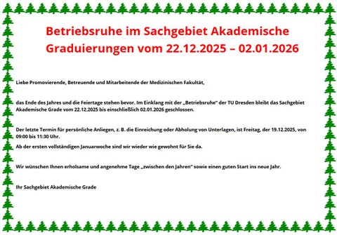 Betriebsruhe Sachgebiet Akademische Grade