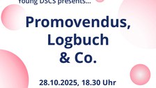 Freue dich auf unsere kommenden youngDSCS- Vorträge! Behalte den Überblick zu  Promovendus, Logbuch und Co.