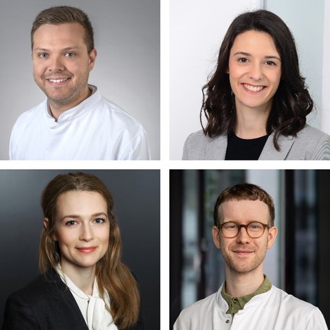Fotocollage mit Porträts der 4 ForwarDD Geförderten 