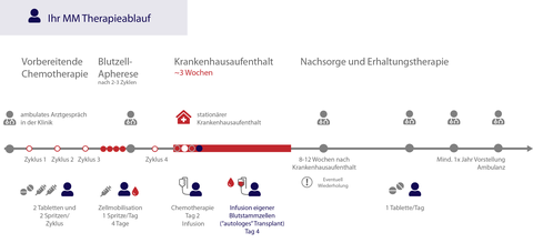 Infografik Therapieablauf Krebsbehandlung