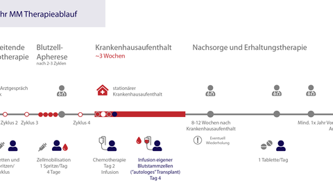 Infografik Therapieablauf Krebsbehandlung