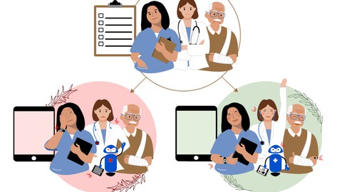 Grafik zur gemeinsamen Entwiclung von KI-System für Krankenhäuser