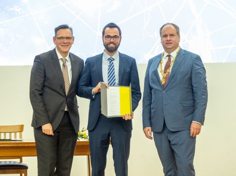 Felix Lansing bei der Ehrung mit dem Dresden Excellence Award