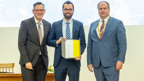 Felix Lansing bei der Ehrung mit dem Dresden Excellence Award