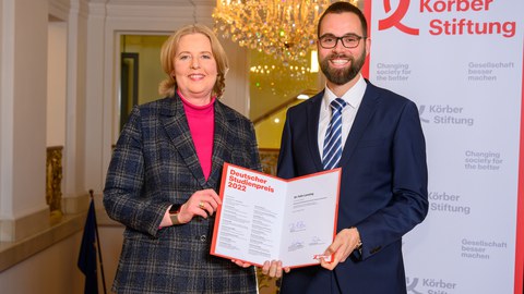 Felix Lansing erhält Deutschen Studienpreis der Körber-Stiftung