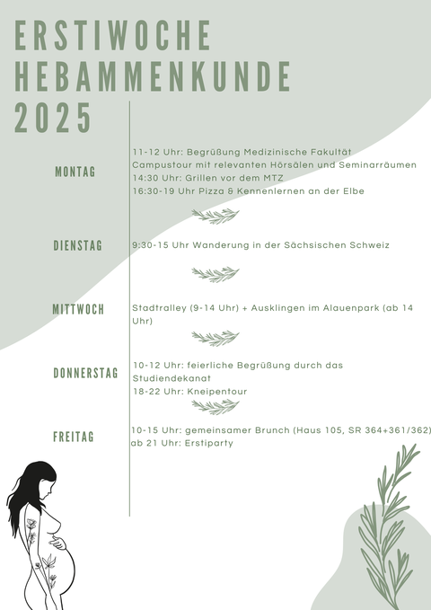 Erstsemester Programm Hebammenkunde Bachelor TUD 2025
