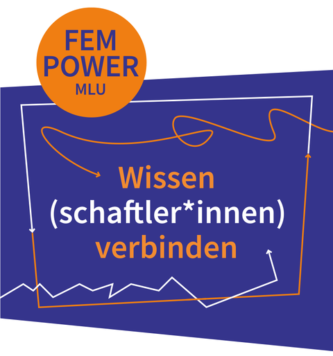 Banner des FEMPOWER-Projektes mit dem Schriftzug "Wissen (schaftler:innen) verbinden"