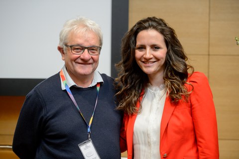 Sir Paul Nurse and transCampus COO Virginia Kamvissi