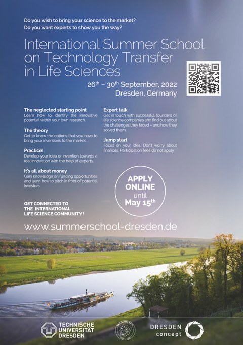 Poster for the International Summer School on Technology Transfer in Life Sciences