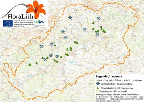 Übersichtskarte des Projektgebietes von "Floralith"