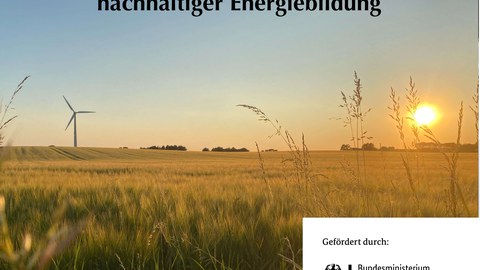 Landschaftsbild mit Feld und Windrad