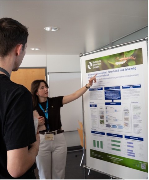 Frau am Poster