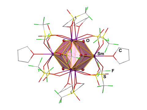 Wire and stick depiction of Sm-O hexamer.
