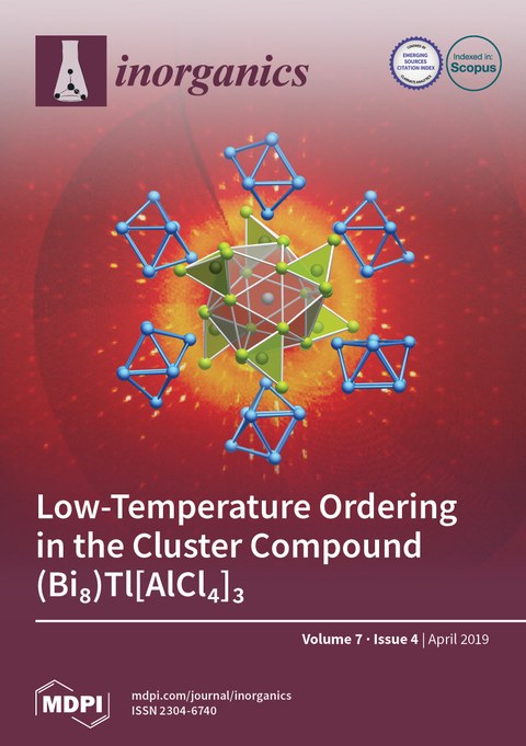 The cover shows sections of the X-ray diffraction pattern and the crystal structure of the low-temperature form of the new bismuth-cluster compound (Bi8)Tl[AlCl4]3.