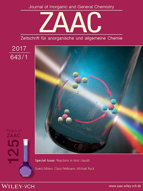 You have full text access to this content Cover Picture: Reactions in Ionic Liquids (Z. Anorg. Allg. Chem. 1/2017) (page 1)