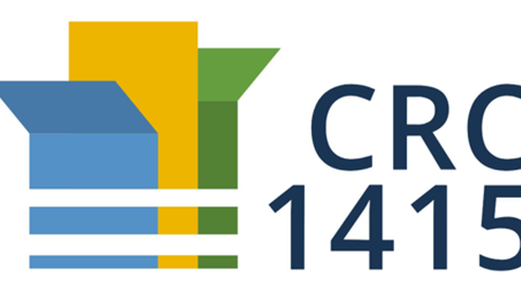 Blau, gelb und grüne 2D Blätter und Schriftzug CRC 1415
