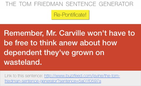Example from Tom Friedman Sentence Generator