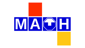 Ein Würfel mit einer roten und einer gelben Fläche und dem Schriftzug MATH in blauen Flächen