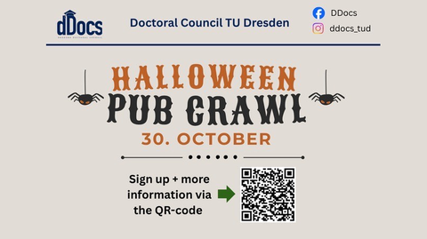 Eine Grafik zeigt den Schriftzug zum Event und einen QR-Code