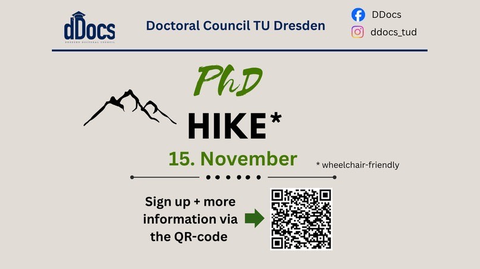 Eine Grafik zeigt den Schriftzug zum Event und einen QR-Code