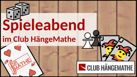 Ein Bild von einem Holzuntergrund mit Spielkarten und Spielfiguren und den Logos des FSR und des Clubs HängeMathe
