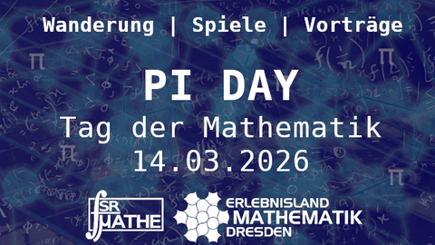 Ein Bild mit den Logos des FSR und der Mathematischen Sammlungen vor blauem Hintergrund
