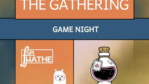 Ein Bild von einem Lama, darunter Zeit und Ort des Treffens