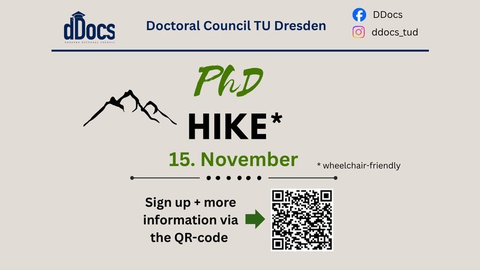 Eine Grafik zeigt den Schriftzug zum Event und einen QR-Code