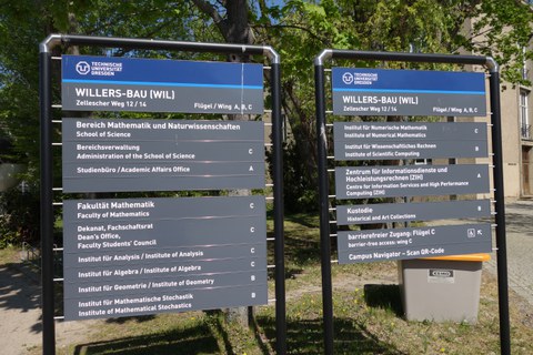 Wegweiser zum Willers-Bau