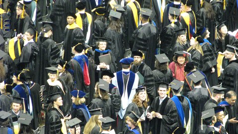 Studenten am Tag der Abschlusszeremonie