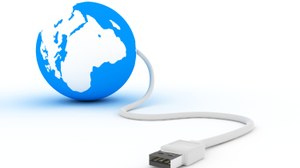Weltkugel mit USB-Kabel