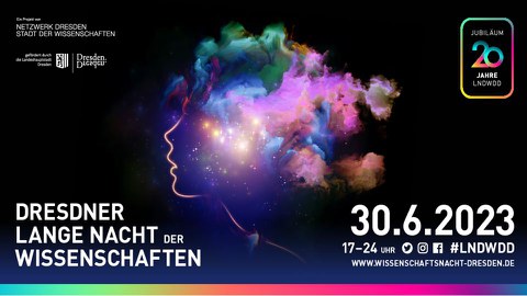 Ein Banner mit dem Logo der Langen Nacht der Wissenschaften 2023