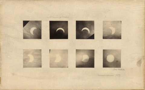 Eine Serie von Aufnahmen zur Sonnenfinsternis 1859 von Hermann Krone