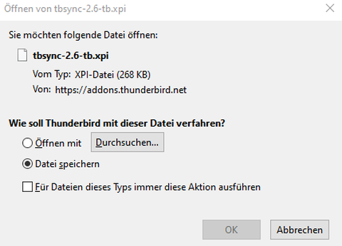 Thunderbird-Add-on tbsync