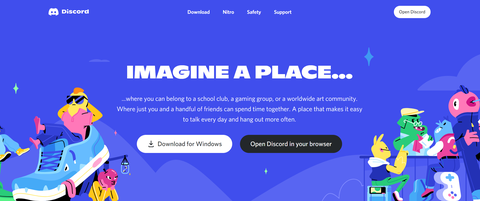 Screenshot of the Discord website