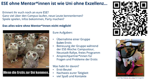 ESE ohne Mentor*innen ist wie Uni ohne Exzellenz…ESE ohne Mentor*innen ist wie Uni ohne Exzellenz…