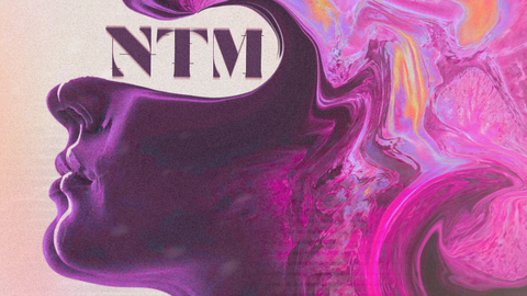 Ein violetter Kopf, in dem "NTM" steht