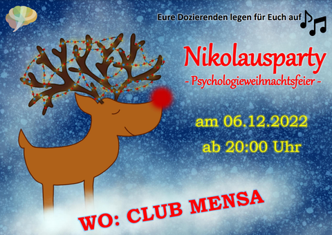 Einladung zur Nikolausparty am 6. Dezember ab 20:00 Uhr im Club Mensa