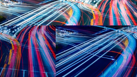 abstracte farbige Datenautobahnen