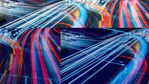 abstracte farbige Datenautobahnen