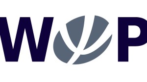 WOP-Logo Dunkelblau auf weiße Hintergrund