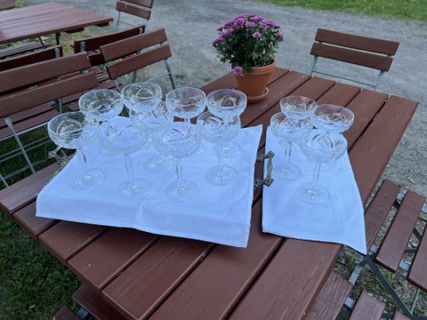 Champagner zum Anstoßen auf dem Gut Gödelitz