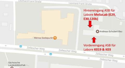 Wegbeschreibung Labore