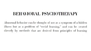 Satz über Behaviorale Psychotherapie