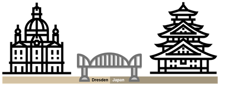 Logo mit Brücke zwichen Dresden und Japan 
