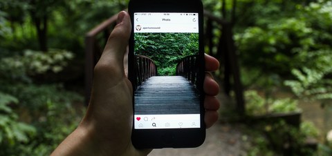 A bridge viewed on a smartphone