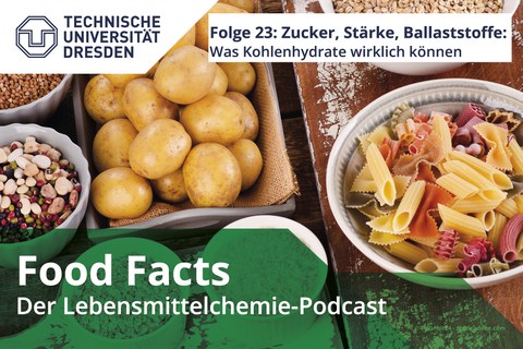 Mehrere Kohlenhydratreiche Lebensmittel, darunter Kartoffeln und Nudeln.