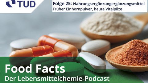 Podcastcover mit Pillen und Kapseln