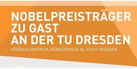 Text-Kopfzeile des Werbeposters "Nobelpreisträger an der TU Dresden"