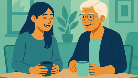 zwei Menschen trinken Kaffee